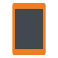 Orange tablet icon, flat style vector