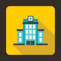 icono de hospital, estilo plano vector