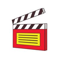 Clapperboard icon, cartoon style vector