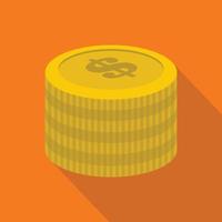 Investment coin icon, flat style vector