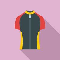 icono de ropa con cremallera de bicicleta, estilo plano vector