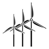 icono de turbina eólica de torre, estilo simple vector