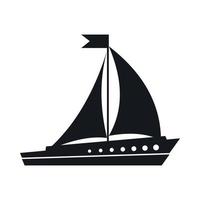 Sailing ship icon, simple style vector