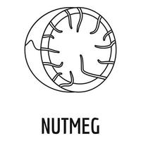 Nutmeg icon, outline style vector