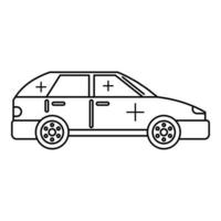 icono de coche limpio, estilo de contorno vector
