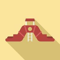 Double aquapark slide icon, flat style vector