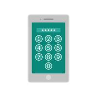 Device lock code icon, flat style vector