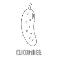 Cucumber icon, outline style. vector