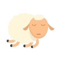 Sleeping sheep icon, flat style vector