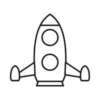 Rocket icon, outline style vector