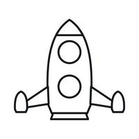 Rocket icon, outline style vector