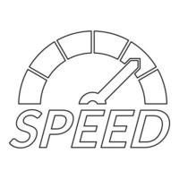 Speedometer design logo, outline style vector