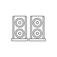 icono de dos altavoces de audio, estilo de esquema vector