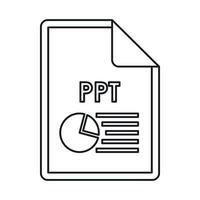 PPT file extension icon icon, outline style vector