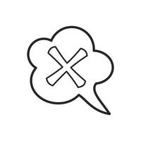 Cross in cloud icon, outline style vector