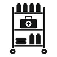 Hospital cart stand icon, simple style vector