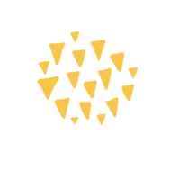 handgezeichnete gruppe goldener tupfen für die dekoration im minimalistischen stil der grußkarte png