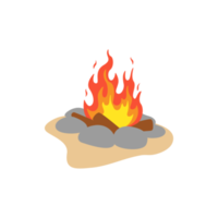 Lagerfeuer. Aufstellen eines Lagerfeuers, um in der Nacht der Wanderer, die auf dem Hintergrund isoliert sind, Kontakte zu knüpfen png