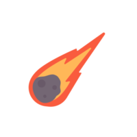 desenho animado do cometa. o meteorito caiu na terra e faiscou. png