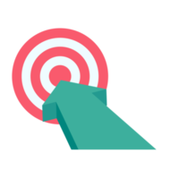 arrow pointing towards the target The concept of striving for success png