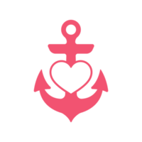 silhouettes of an anchor for a boat traveler in the ocean Isolated on background. png