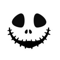 Scary Ghost Horror Face Silhouette For Carving On Halloween Pumpkin png