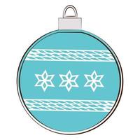 Hand drawn Christmas toys in blue color. Holiday christmas toy for fir tree. vector