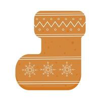 Christmas gingerbread holiday cookie with festive decoration vector