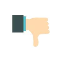 Gesture thumbs down icon, flat style vector