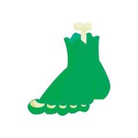 Zombie green monster foot icon in cartoon style vector