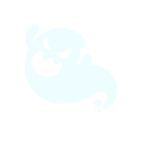 en tecknad vit ond spöke som har kul att spöka människor på halloween. png