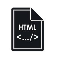 icono de archivo html, estilo simple vector