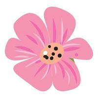 Tropical pink flower icon, cartoon style vector