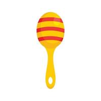 Maracas toy icon, flat style vector