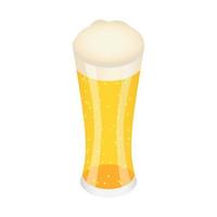 Glass of german beer icon, isometric style vector