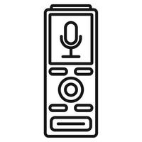 Digital dictaphone icon, outline style vector