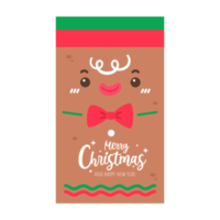 Christmas card. Santa Set Christmas Greeting Card Template. png