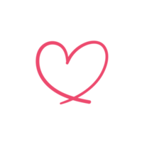 linea del cuore disegnata a mano. amore cuore rosso a san valentino png