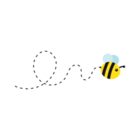 ape volante sentiero. un' ape volante nel un' tratteggiata linea il volo sentiero di un' ape per Miele. png