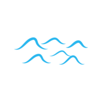 blauw watergolflijnpictogram in de zee png