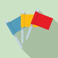 Croquet flags icon, flat style vector