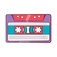 Cassette tape icon, cartoon style vector