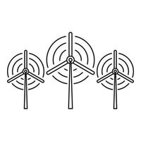 Propeller wind turbine icon, outline style vector