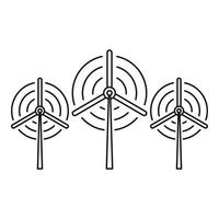 Propeller wind turbine icon, outline style vector