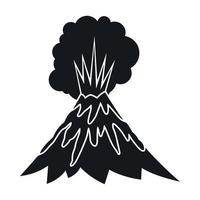 Volcano erupting icon, simple style vector