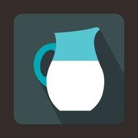 Pitcher of milk icon in flat style vector