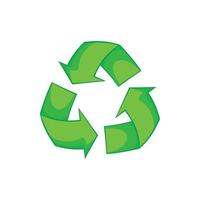 Recycling icon, cartoon style vector