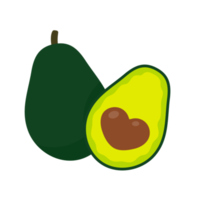 In Stücke geschnittene Avocadofrucht enthält einen runden Samen. für das Gesundheitswesen png