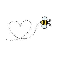 Bee flying path. A bee flying in a dotted line The flight path of a bee to honey. png