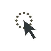 Black cursor icon, flat style vector